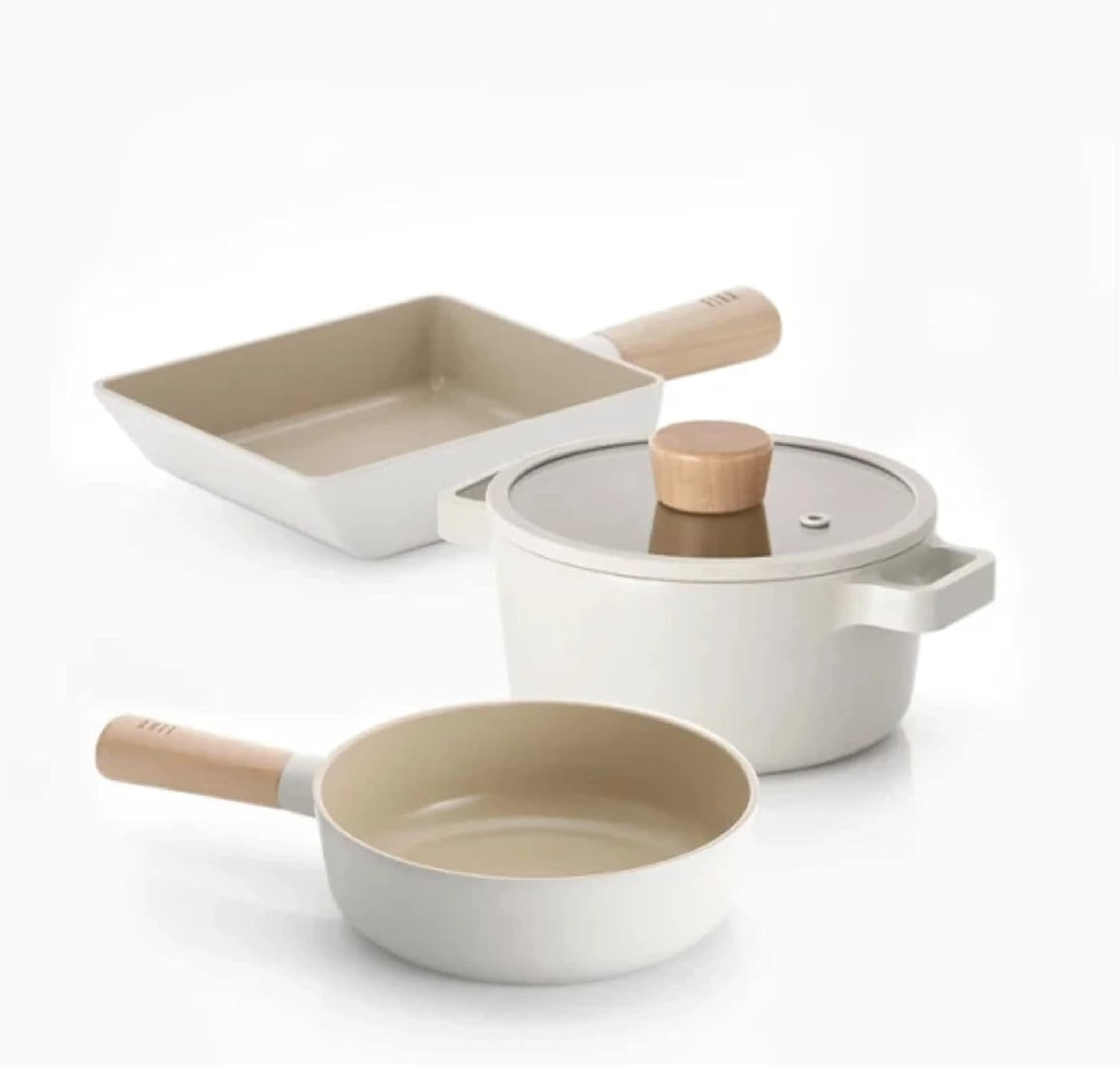 Neoflam FIKA Mini Petit Cookware Set, 1.7QT Pot, 7" WOK, 6" Egg Pan