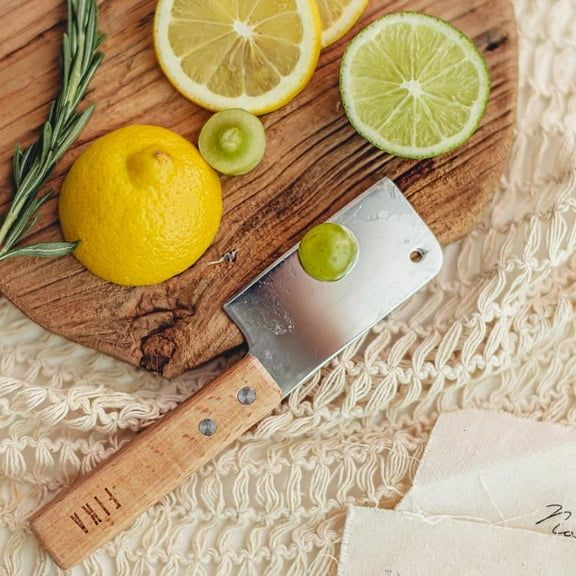 Neoflam Fika 7" Mini Cheese Dessert Knife with Wood Handle