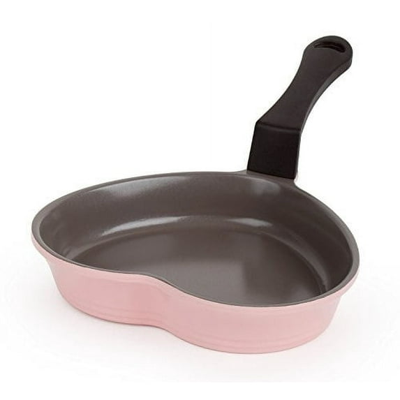 Neoflam Heart Shaped Egg Pan Nonstick Frying Pan Aluminum Ceramic Pink, 10 inch
