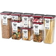 thumbnail image 1 of Neoflam Smart Seal 8pc Patent Airtight Kitchen Pantry Canister/Organizer Clear Plastic Container & Simple Twist, 100% Leak Proof, Dishwasher Safe, BPA Free, Dry Food Storage Set, Square, Black/Red Lid, 1 of 7