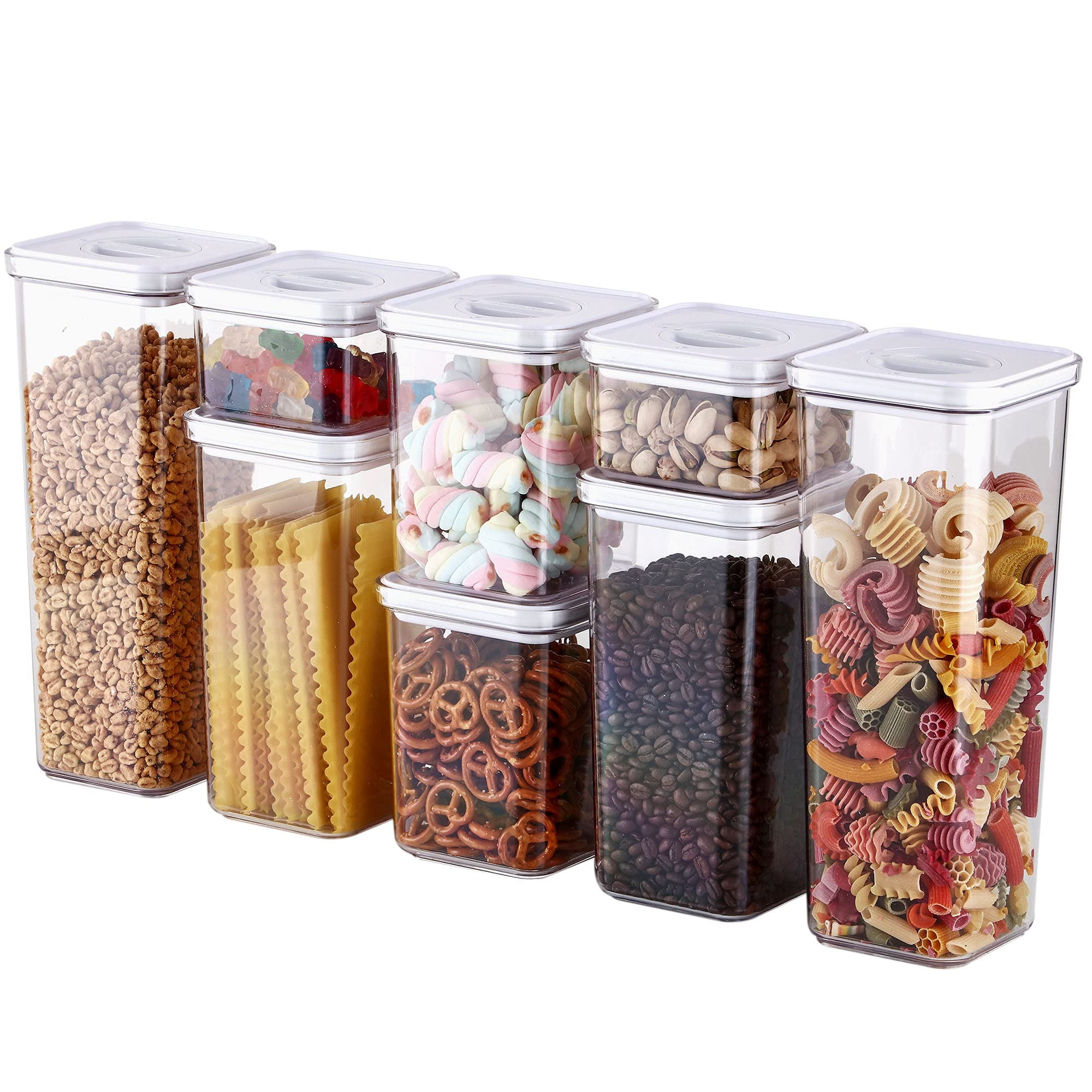 Clear Plastic Airtight Food Storage Container Set with Twist Lock Lids