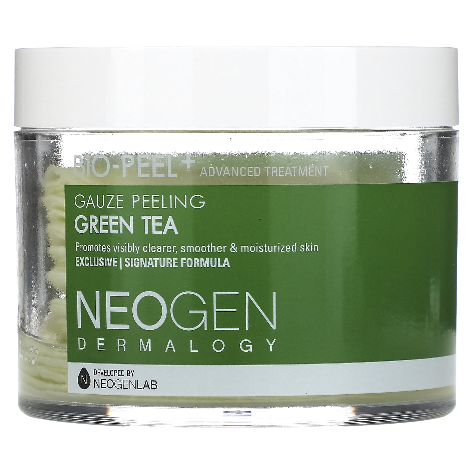 Green Tea Exfoliating Gauze Peeling Pads for All Skin Types