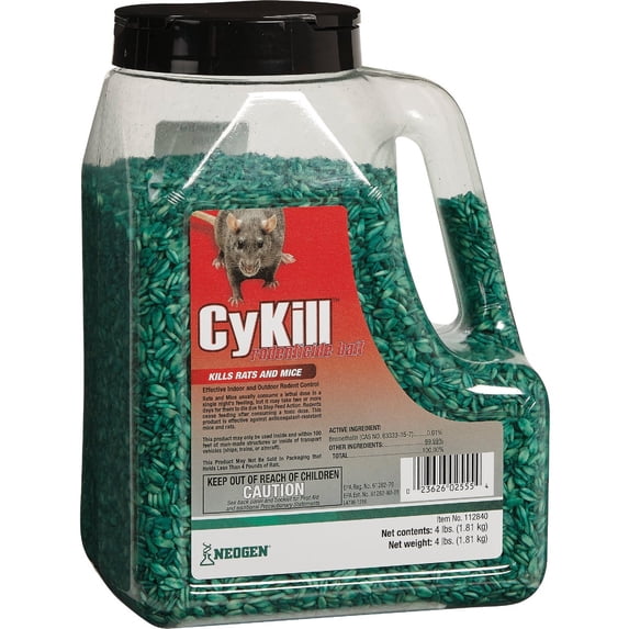 Neogen CyKill Bromethalin Rodenticide Bait - Indoor Rat Killer - 4 lb Jug