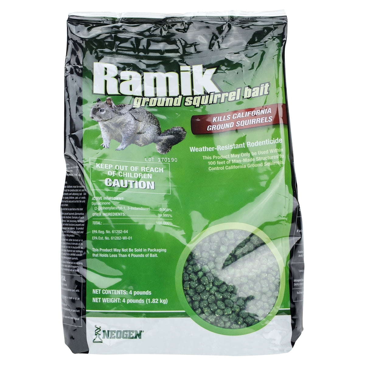 Neogen Ground Squirrel Bait 4 lb Pellet Weather-Resistant Effective ...
