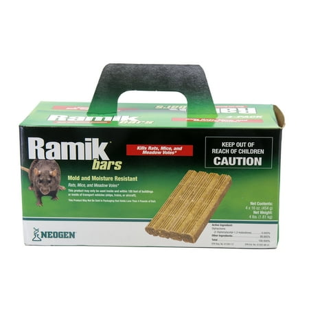 Neogen Ramik Fish Flavored Weather Resistant Rodenticide Bars, 4 x 16 oz Bars (4lb)