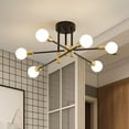 thumbnail image 1 of Neoglint 6-Lights Modern Mid Century Sputnik Chandelier, Semi Flush Mount Ceiling Light Fixture for Living Room Dining Room Kitchen Chandelier (Black Gold), 1 of 9