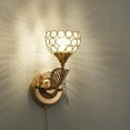 Neoglint Crystal Wall Sconces, Modern Round Wall Lights with Pull Cord