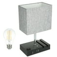 thumbnail image 1 of Neoglint Neoglint Touching Control Table Lamp with 2 USB Ports and One-outlet 3-Way Dimmable Bedside Nightstand Light for Bedrooms Office (Bulb Included), 1 of 8