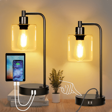 Table Rump Light NiteLoom Bedside Table Lamp for Bedroom 2 Pack, Touch Control 3 Way ...