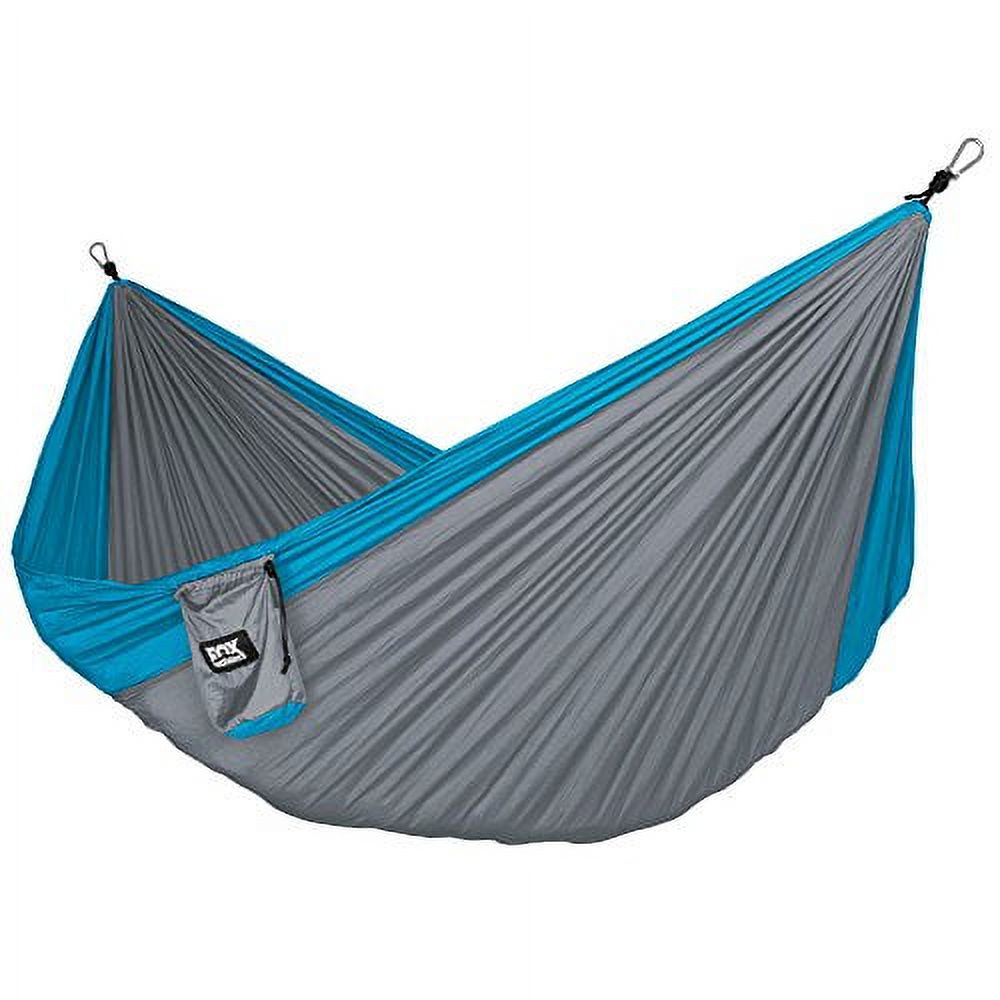 Neolite Double Camping Hammock - Lightweight Portable Nylon Parachute Hammock for Backpacking, Travel, Beach, Yard. Hammock Straps & Steel Carabiners Included - image 1 of 7