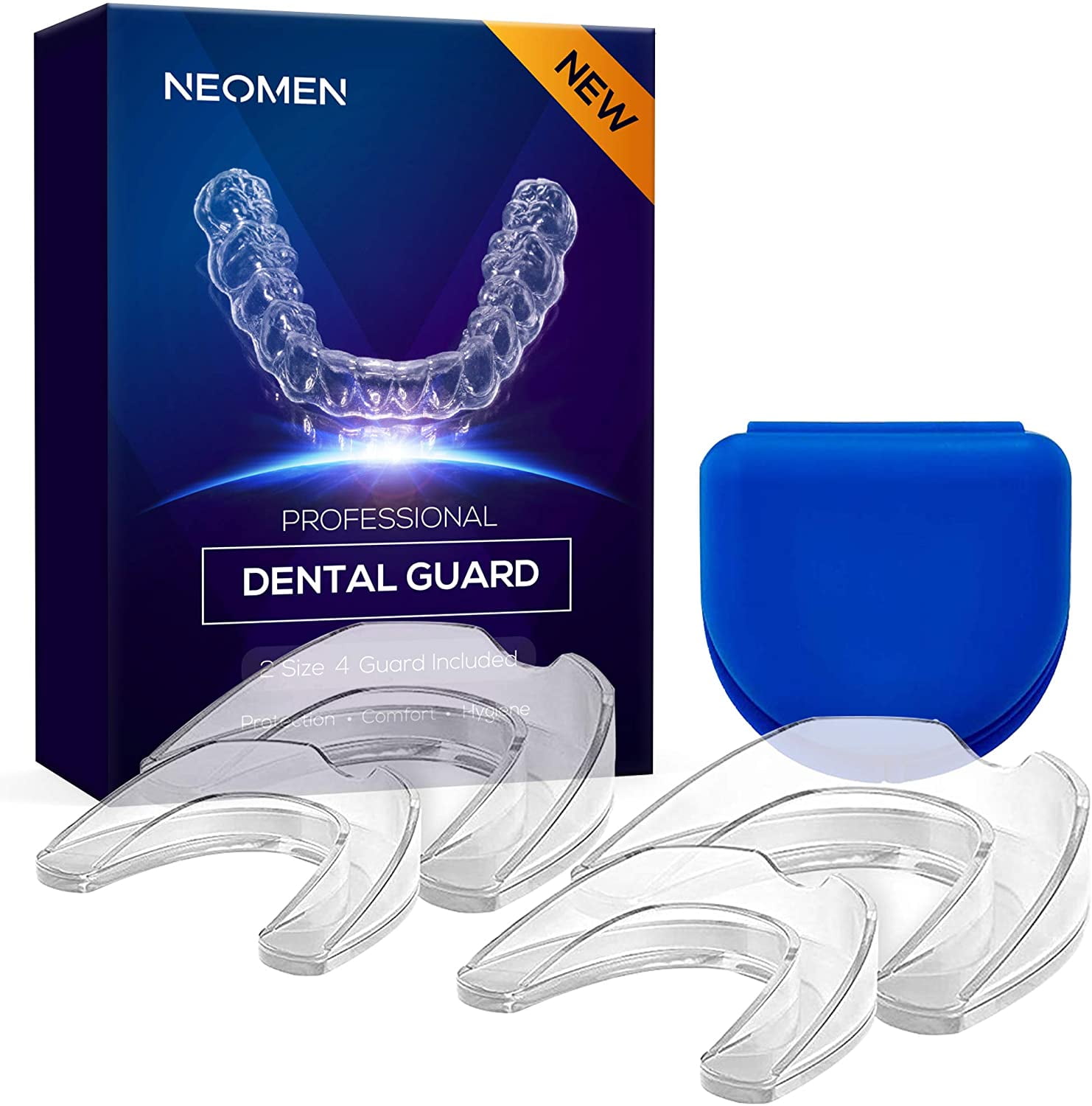 Neomen Mouth Guard for Grinding Teeth 2 Sizes, Pack of 4 New
