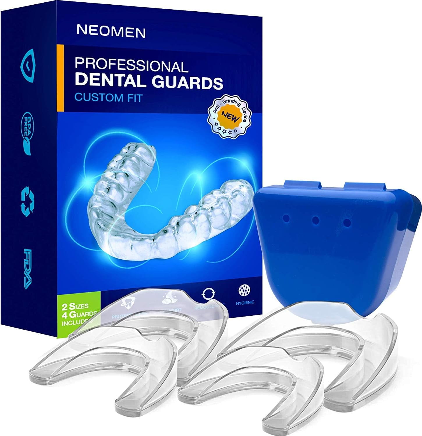Neomen Mouth Guards for Grinding Teeth, bite guard for teeth clenching nighttime, bruxism mouth
