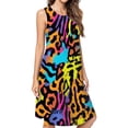 thumbnail image 1 of Neon Abstract Colorful Pattern Dress Elegant Party Dresses Evening Dresses Women Dress Sleeveless Dress Ladies Dresses, 1 of 4