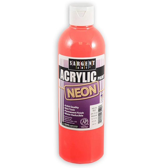 Neon Acrylic Pint, 16 oz, Red | Bundle of 10 Each