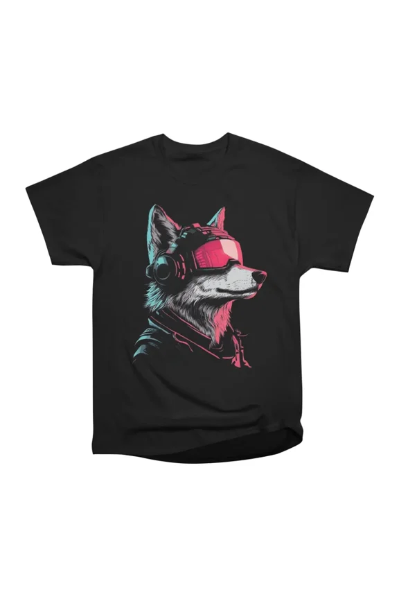 Neon Alpha Wolf T-Shirt Tee Gift For Him Merch For Her Apparel For Friend