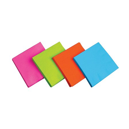 Neon Ast Lunch Napkins - Party Supplies - 48 Pieces