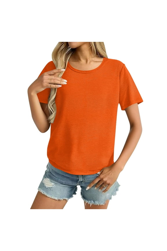 Neon Athletic Fit Shirts for Women Casual Short Sleeve Workout Running High Visibility Yoga Tshirt (S-4XL)