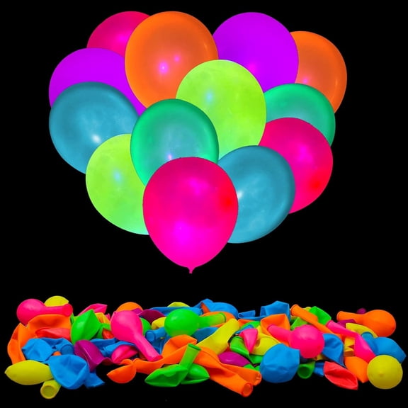 Neon Balloons 100 Pcs Latex Bulk for Birthday Party Decoration