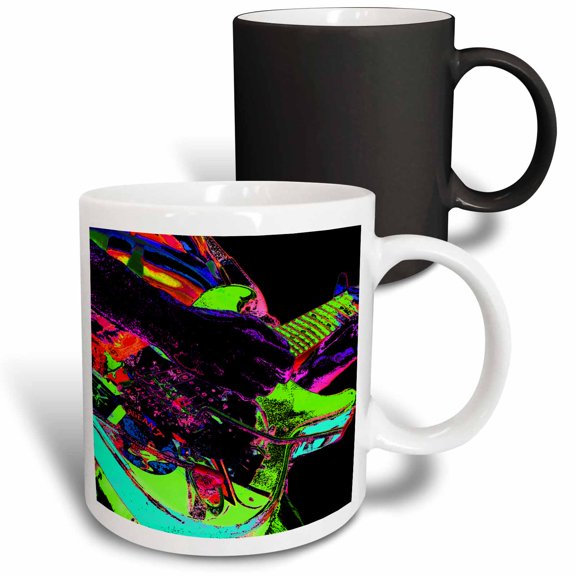 3drose, Neon Bass Player, 11oz Magic Transforming Mug