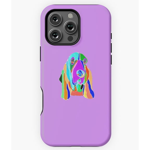Neon Basset Hound Designer Dog Art Phone Case for iPhone 16 15 14 13 12 11 Pro Max