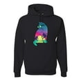 thumbnail image 1 of Neon Beach Sunset Cat California Vibes | Mens Animal Lover Hooded Sweatshirt Graphic Hoodie, Black, Small, 1 of 4