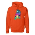 thumbnail image 1 of Neon Beach Sunset Cat California Vibes | Mens Animal Lover Hooded Sweatshirt Graphic Hoodie, Orange, X-Large, 1 of 4