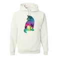 thumbnail image 1 of Neon Beach Sunset Cat California Vibes | Mens Animal Lover Hooded Sweatshirt Graphic Hoodie, White, Medium, 1 of 4