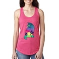 thumbnail image 1 of Neon Beach Sunset Cat California Vibes | Womens Animal Lover Jersey Racerback Tank Top, Hot Pink, Small, 1 of 4