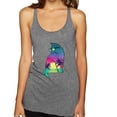 thumbnail image 1 of Neon Beach Sunset Cat California Vibes | Womens Animal Lover Premium Tri-Blend Racerback Tank Top, Premium Heather, X-Large, 1 of 4