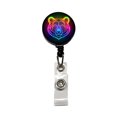 thumbnail image 1 of Neon Bear Face Retractable Reel ID Badge Key Card Name Tag Holder with Clip, 1 of 7