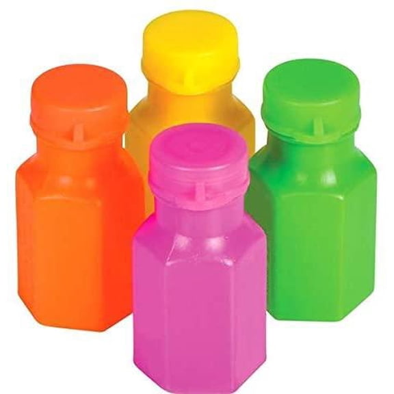 Rhode Island Novelty 1.75 Inch Neon Bubble Bottles, Pack of 48