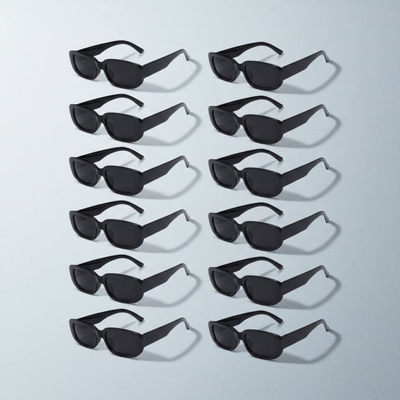 Neon/Black Rectangle Sunglasses Bulk for Women Men Retro Trendy Small Rectangle Glasses Party Favors