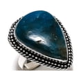 thumbnail image 1 of Neon Blue Apatite Gemstone 925 Sterling Silver Jewelry Ring Size 10, 1 of 2