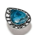 thumbnail image 1 of Neon Blue Apatite Handmade 925 Sterling Silver Jewelry Ring Size 7, 1 of 2