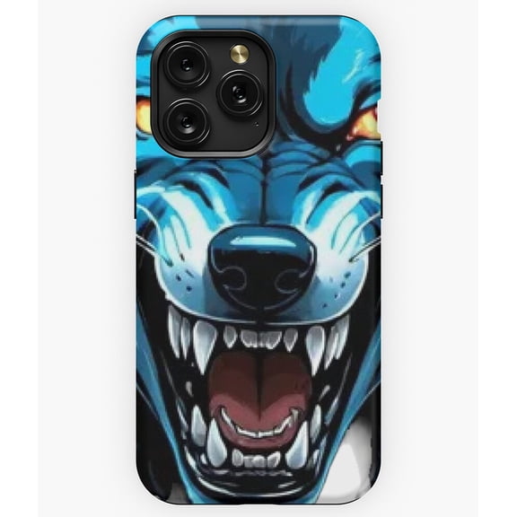 Neon Blue Wolf Howling Animal G304 Phone Case for iPhone17 16 15 14 13 12 11 Pro Max