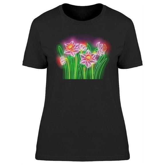 Neon Bouquet Of Daffodils T-Shirt Women -Image by Shutterstock, Female 3X-Large