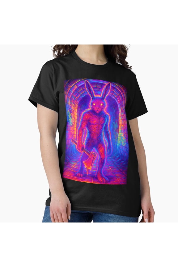 Neon Bunny Man The Hare Of The Hollow Tunnel Funny G4996 Unisex T-Shirt, Up to Size 5XL