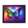 thumbnail image 1 of Neon Butterfly Framed Canvas Wall Art - Unreal Series Pop Art, 1 of 1