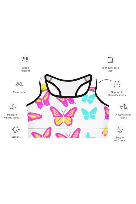 Neon Butterfly Sports bra (Black, L)