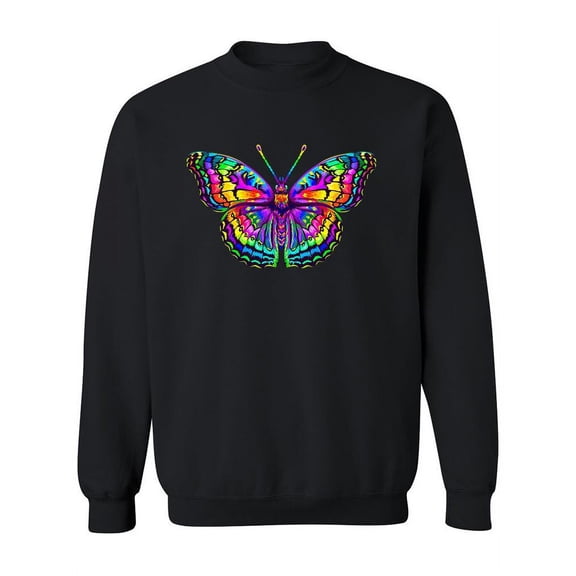 Neon Butterfly Sweatshirt Women -Image by Shutterstock, Female x-Large