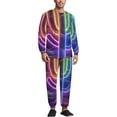 thumbnail image 1 of Neon Cactus Desert Men's Pajama Set Sleepwear Pjs Lightweight Long Sleeve Crewneck Shirts and Bottoms Soft Comfy Sleep Sets S, 1 of 5