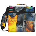 thumbnail image 1 of Neon Cats Printed Zipper Binder with Handle&Shoulder Strap 2 inch 3 Ring 500+300 Sheet Capacity File Folder Organizer, 1 of 8