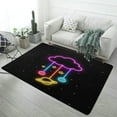 thumbnail image 1 of Neon Cloud with Planets And Stars Carpet Rug for Home Living Room Bedroom Sofa Doormat Decor Area Rug Non-slip Mat, 1 of 6