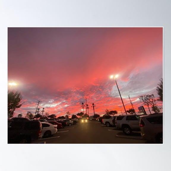 “Neon Clouds At Twilight” Poster Wall Art, Modern Wall Decor For Living Room Bedroom, 8x12 UNFRAMED