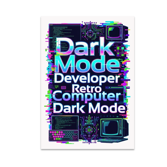 Neon Coding Wall Art - Coding Enthusiast - 13x19 Poster Print