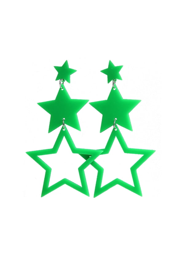 Neon Color Big-Star Pendant Drop Earrings 2020 Fashion Party Jewelry Gift Women