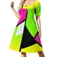 thumbnail image 1 of Neon Color Blocking Sleeveless Dress luxury dress chic and elegant evening dress, 1 of 6
