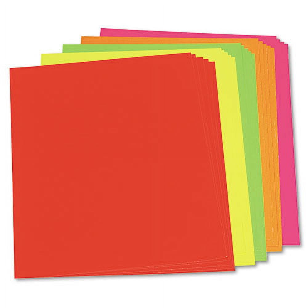 Neon Color Poster Board, 22 X 28, Lemon, Lime, Orange, Pink, Red, 25/carton | Bundle of 2 Cartons