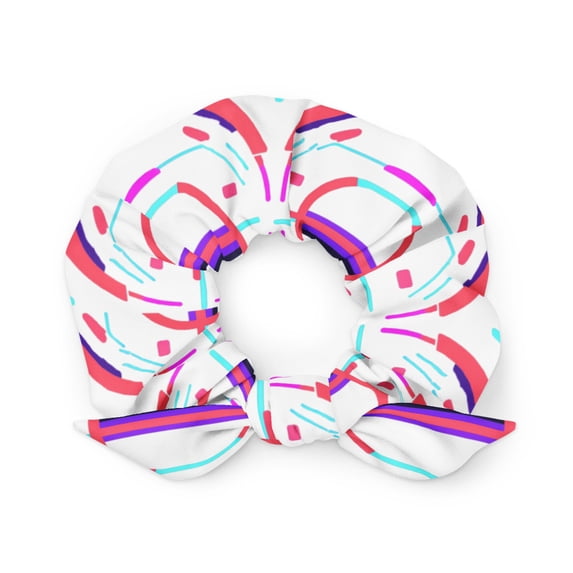 Neon Color Trendy Recycled Bow Scrunchie – Stylish & Eco-Friendly