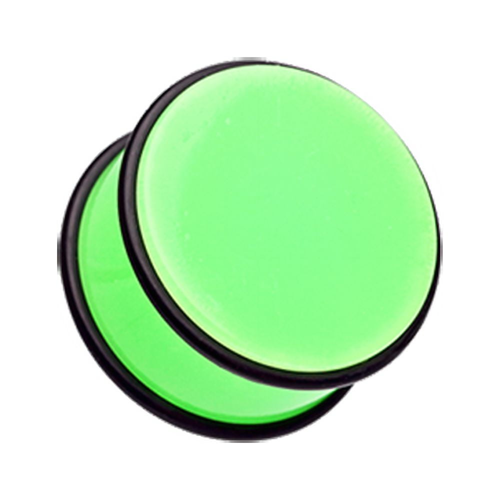 Neon Colored Acrylic No Flare Ear Gauge Plug
